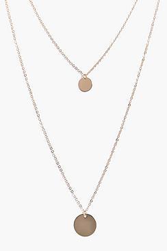 Boohoo Emily Coin Pendant Layered Necklace
