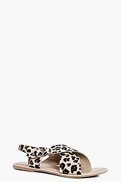 Boohoo Leah Pony Hair Cross Strap Peeptoe Sandal