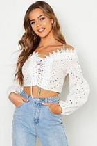 Boohoo Broderie Anglaise Crop Top