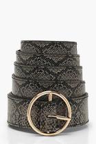 Boohoo Plus Faux Python Ring Belt