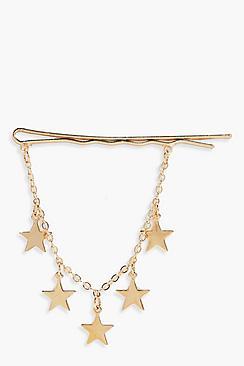 Boohoo Luna Draped Star Chain Hair Grip