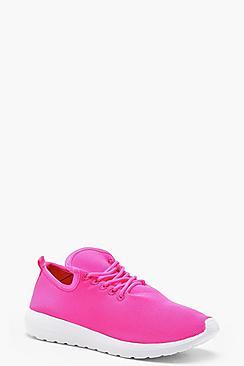 Boohoo Flexi Lace Up Sports Trainers