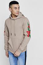 Boohoo Rose Embroidered Hoodie