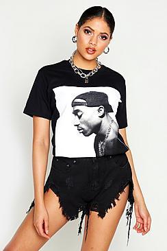 Boohoo Tall Tupac Licence T-shirt
