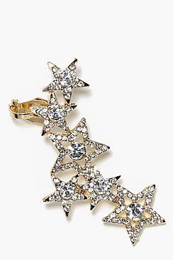 Boohoo Lola Diamante Star Ear Cuff