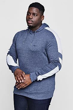Boohoo Big And Tall Panelled Skinny Fit Man Hoodie