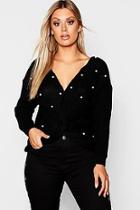 Boohoo Plus Pearl Twist Front Jumper