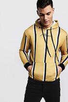 Boohoo Man Embroidered Stripe Hoodie