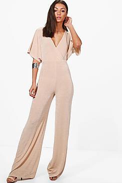Boohoo Tall Preya Premium Fabric Wide Leg Jumpsuit