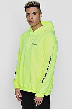 Boohoo Russian Print Oversized Hoodie