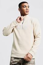Boohoo Funnel Neck Man Embroidered Track Top