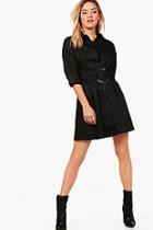 Boohoo Eyelet O Ring Shirt Dress