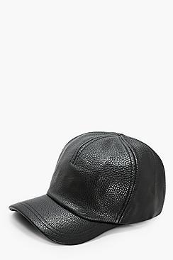 Boohoo Lottie Textured Pu Baseball Cap