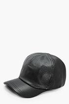 Boohoo Lottie Textured Pu Baseball Cap