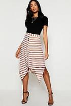 Boohoo Tall Asymmetric Stripe Midi Skirt