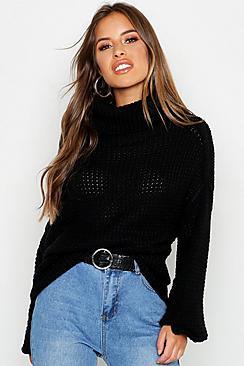 Boohoo Petite Oversized Roll Neck Jumper