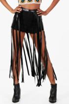 Boohoo Pu Tassel Festival Belt Black