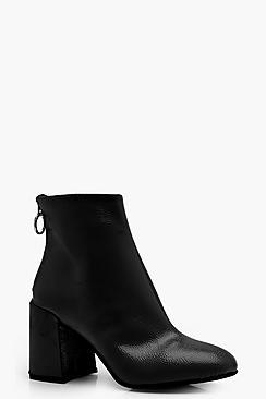 Boohoo Mali Patent Block Heel Ankle Boots