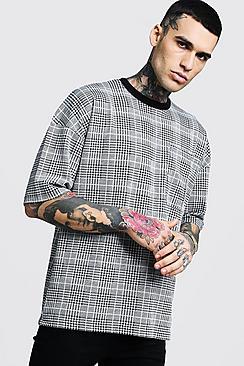 Boohoo Jacquard Check Drop Arm Hole T-shirt