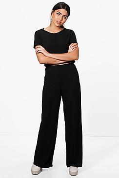 Boohoo Grace Wide Leg Trouser & Top Knitted Lounge Set