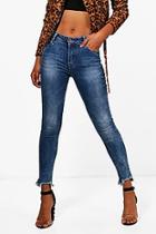 Boohoo Willow Raw Hem 5 Pocket Skinny Jeans