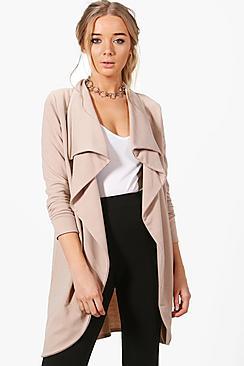 Boohoo Katie Ponte Wrap Front Duster Jacket