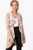 Boohoo Katie Ponte Wrap Front Duster Jacket