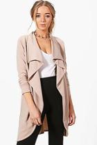 Boohoo Katie Ponte Wrap Front Duster Jacket