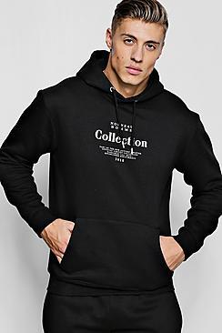 Boohoo Nouveau Homme Chest Print Hoodie