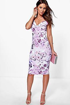Boohoo Gracelynn Off The Shoulder Floral Midi Dress
