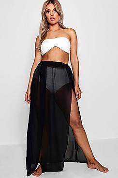 Boohoo Plus Anna Split Leg Maxi Skirt