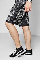 Boohoo Graffiti Print Basketball Jersey Shorts