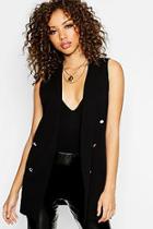 Boohoo Sleeveless Button Detail Blazer
