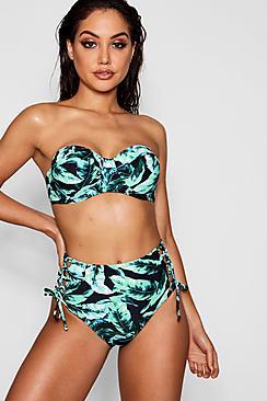 Boohoo Mallorca Tropical Leaf Underwired Bikini