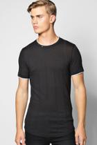 Boohoo Short Sleeve Muscle Fit Knitted T Shirt Black