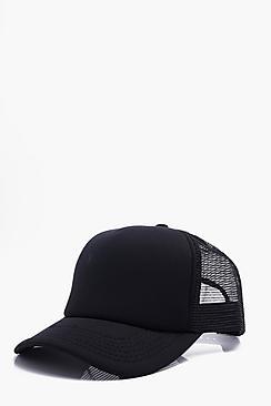 Boohoo Mesh Back Trucker Cap With Snap Adjuster