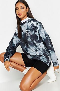 Boohoo Tie Dye Oversized Sweat