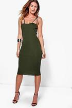 Boohoo Debbie Double Strap Sweetheart Neck Midi Dress