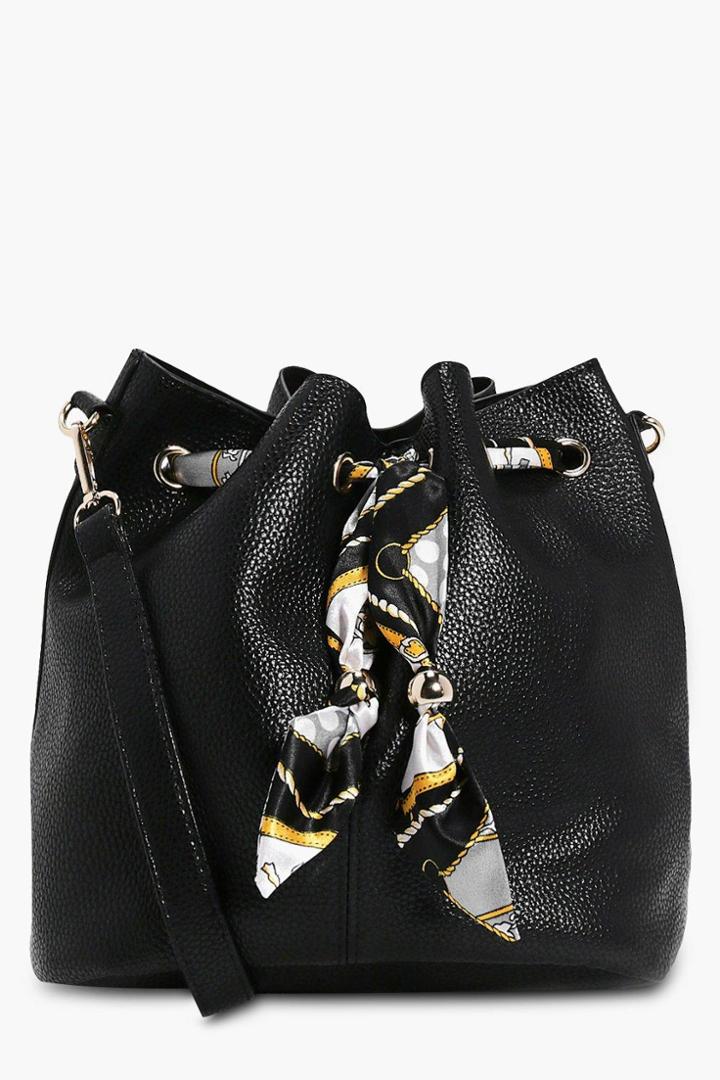 Boohoo India Scarf Detail Duffle Bag Black