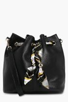 Boohoo India Scarf Detail Duffle Bag Black