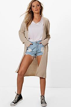 Boohoo Camilla Side Split Maxi Cardigan