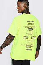 Boohoo Oversized Neon Man Barcode Print T-shirt