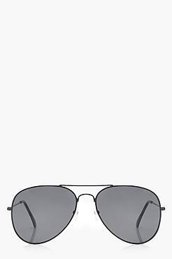 Boohoo Yasmin Black Aviator Sunglasses