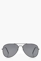 Boohoo Yasmin Black Aviator Sunglasses