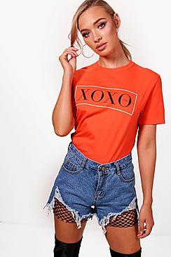 Boohoo Alicia Xoxo Slogan T-shirt