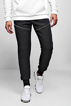 Boohoo Biker Panelled Jersey Jogger