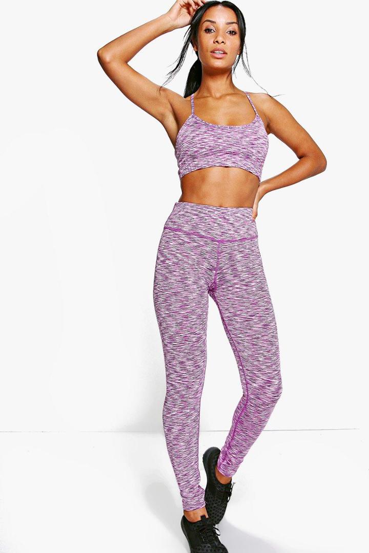 Boohoo Ellie Fit Performance Running Leggings Purple
