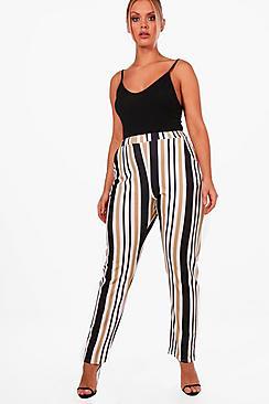 Boohoo Plus Ally Stripe Pocket Trouser