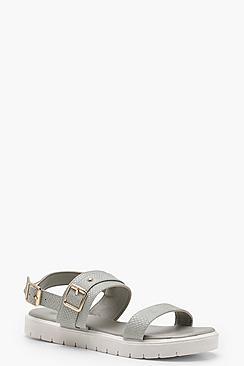 Boohoo Brooke Buckle Cleated Sandals