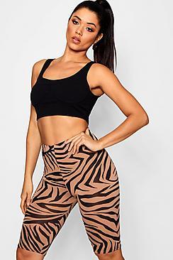 Boohoo Zebra Print Cycling Shorts